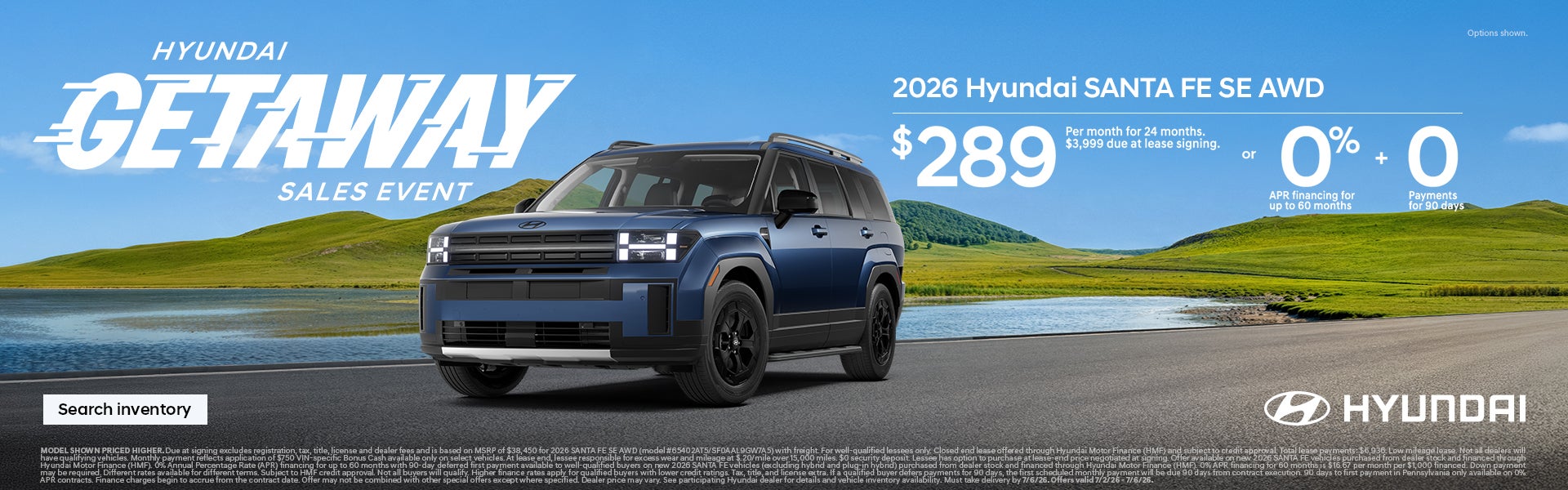 2026 Hyundai Santa Fe APR or Lease Offer