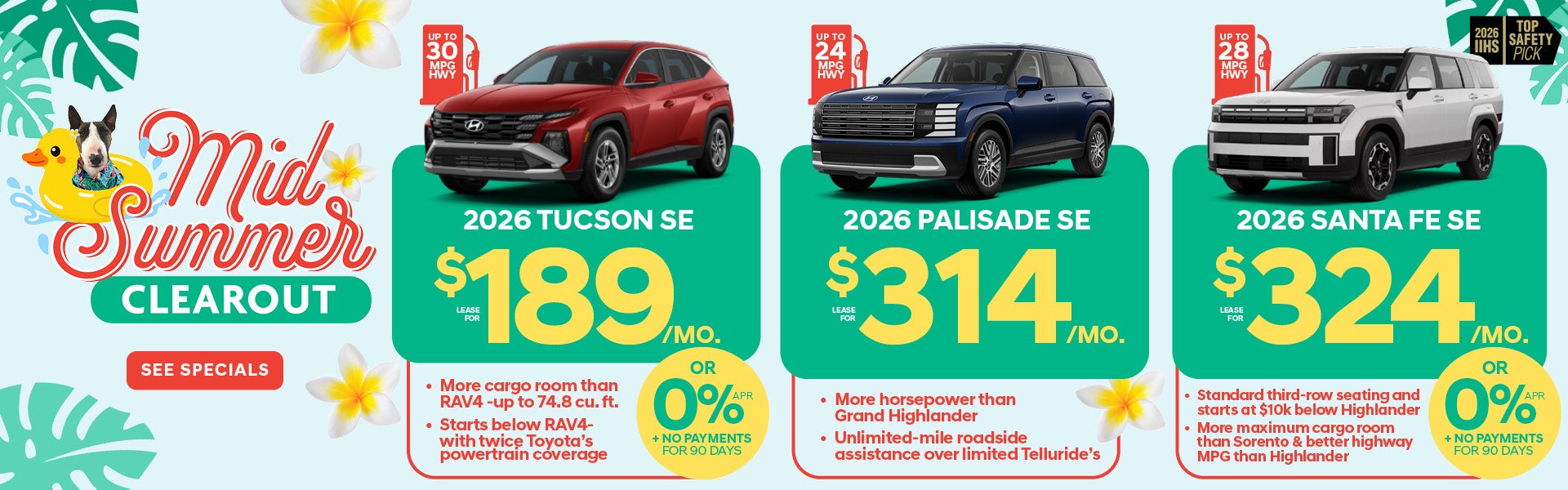 Tucson,Palisade,Santa Fe